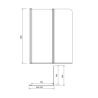 Cersanit parawan nawannowy EASY NEW DWUELEMENTOWY 140x115CM chrom, hartowane szkło 5mm