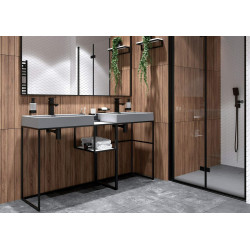 Elegancka Bateria Umywalkowa NERO z Mosiądzu - Jednouchwytowa i Wodospadowa Przepływ 4-9 l/min