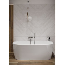 Wanna wolnostojąca przyścienna akryl Cersanit Crea 150x80 syfon chrom 3w1