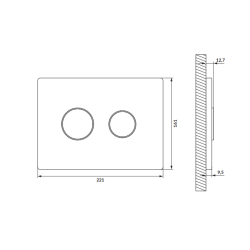 Przycisk PNEUMATYCZNY CERSANIT CIRCLE GUN METAL SZCZOTKOWANY K3040-002 aqua