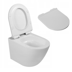 Miska WC podwieszana Invena Tavro okrągła z deską wolnoopadającą slim biała