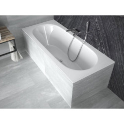 Besco wanna prostokątna Vitae Slim 170x75 z syfonem chrom i nóżkami