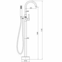 Bateria wannowa CASCADE model 2 INOX