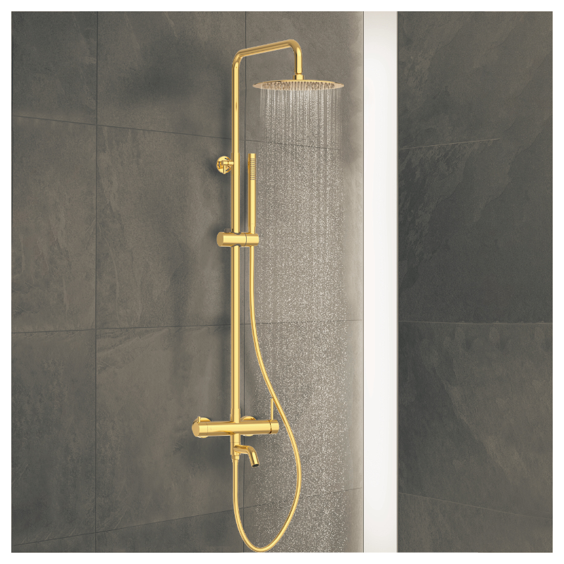 Bateria prysznicowa CASCADE zestaw 1 SHINY GOLD