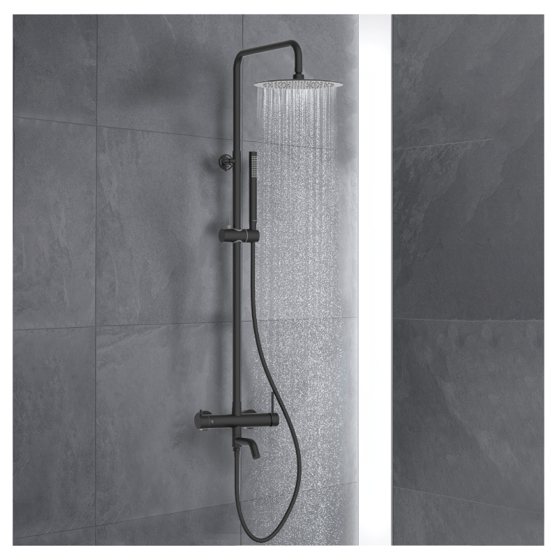 Bateria prysznicowa CASCADE zestaw 1 BLACK