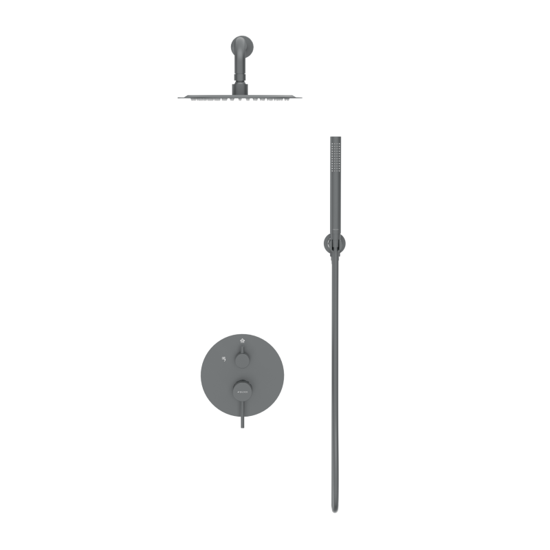 Bateria prysznicowa CASCADE zestaw 2  GUN METAL