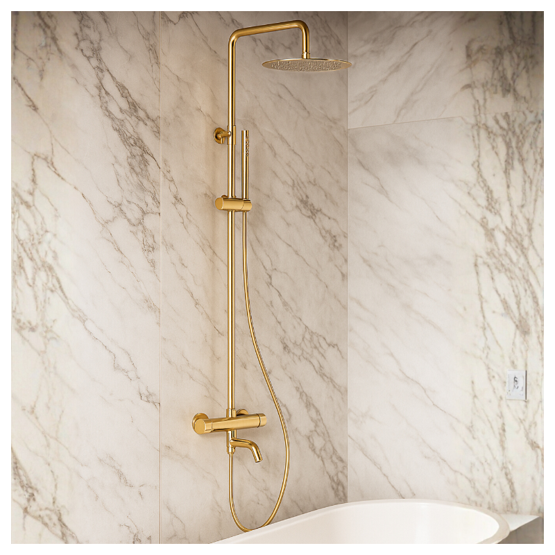 Bateria prysznicowa CASCADE zestaw 1 SHINY GOLD