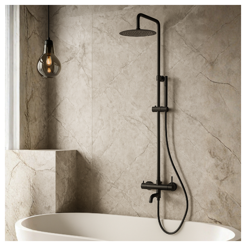 Bateria prysznicowa CASCADE zestaw 1 BLACK