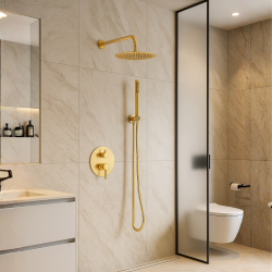 Bateria prysznicowa CASCADE zestaw 2 SHINY GOLD
