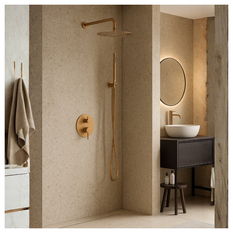 Bateria prysznicowa CASCADE zestaw 2  COPPER