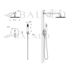 Bateria prysznicowa CASCADE zestaw 2 SHINY GOLD