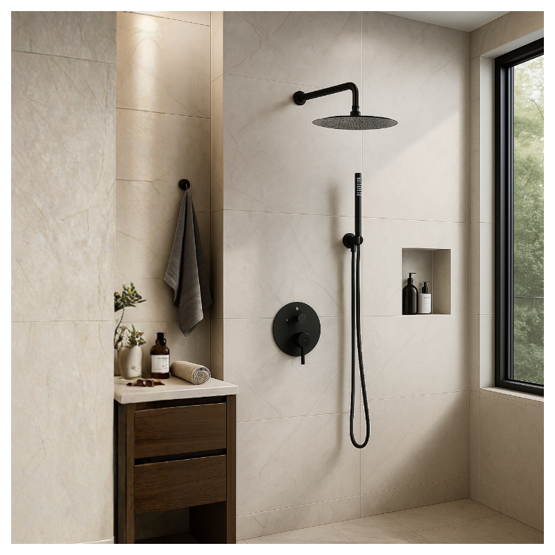 Bateria prysznicowa CASCADE zestaw 2  BLACK