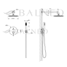 Bateria prysznicowa CASCADE zestaw 2 CHROM