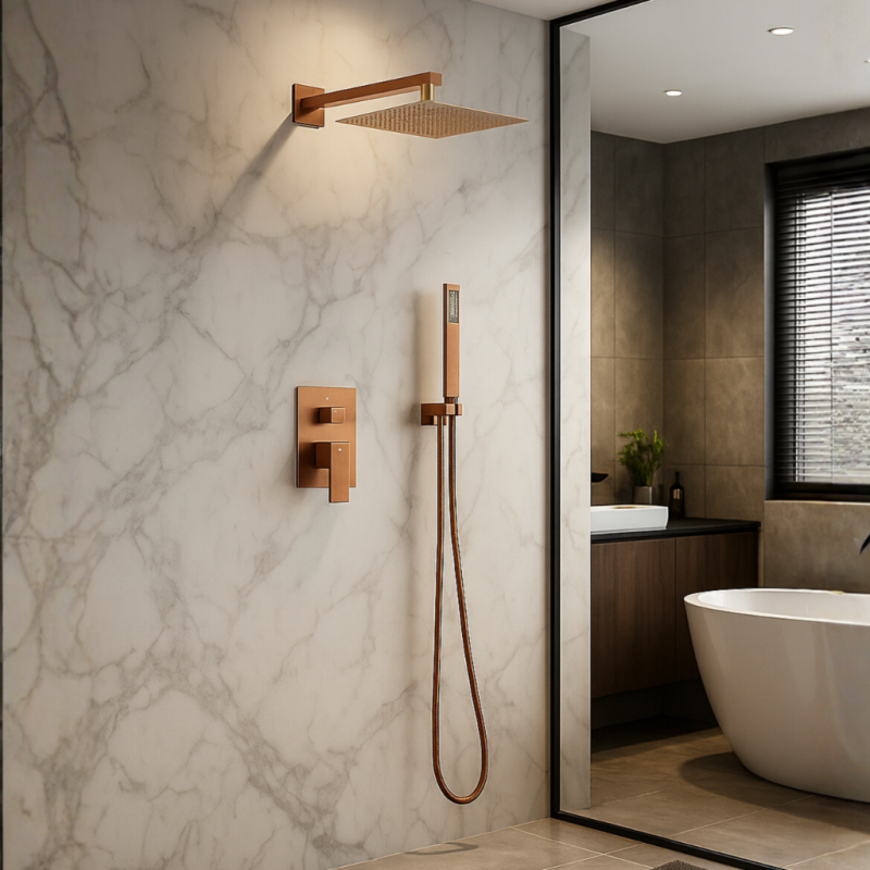 Bateria prysznicowa CASCADE zestaw 3 COPPER
