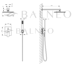 Bateria prysznicowa CASCADE zestaw 3 INOX