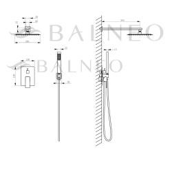 Bateria prysznicowa CASCADE zestaw 3 CHROM