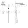 Bateria prysznicowa CASCADE zestaw 3 SHINY GOLD