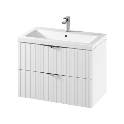 Szafka ryflowana wisząca z umywalką CERSANIT TIRSO 80cm biała z uchwytami