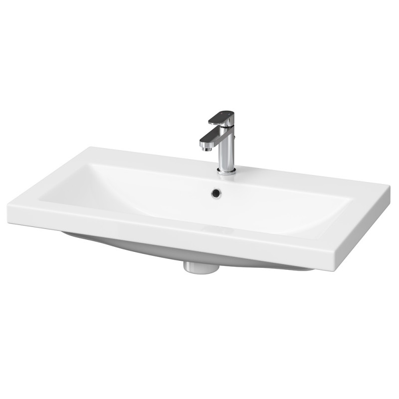 Szafka ryflowana wisząca z umywalką CERSANIT TIRSO 80cm biała z uchwytami