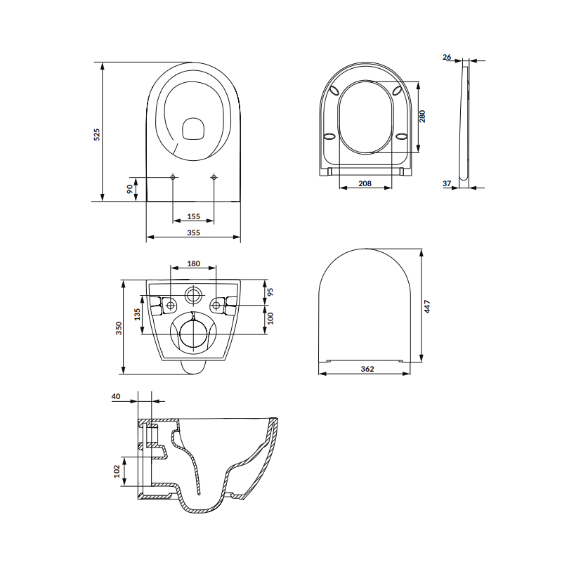 MISKA WC wisząca wirowa CERSANIT ZEN PRO OVAL vortex z deską wolnoopadającą SLIM S701-719