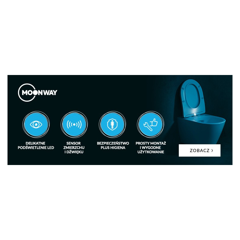 CERSANIT Miska wisząca WC city pro VORTEX MOONWAY SLIM podświetlenie led