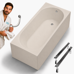 WANNA prostokątna KRONOS OVAL 150x70 kaszmir z obudową cappuccino latte beż