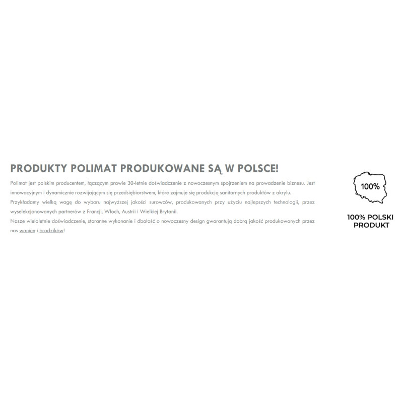 Polimat wanna prostokątna Capri 100x70 z syfonem chrom i nóżkami