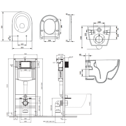 CERSANIT stelaż AQUA 50 pneumatic MISKA zawieszana WC ZEN PRO vortex deska
