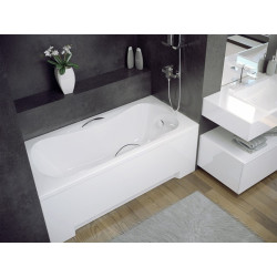 Besco wanna prostokątna Aria Plus 140x70 z syfonem chrom i nóżkami
