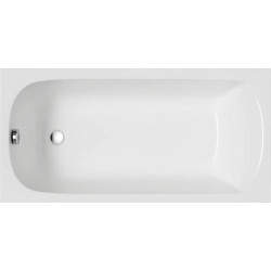 Polimat wanna prostokątna Classic Slim 160x70 z syfonem chrom i nóżkami