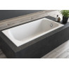 Polimat wanna prostokątna Classic Slim 160x70 z syfonem chrom i nóżkami