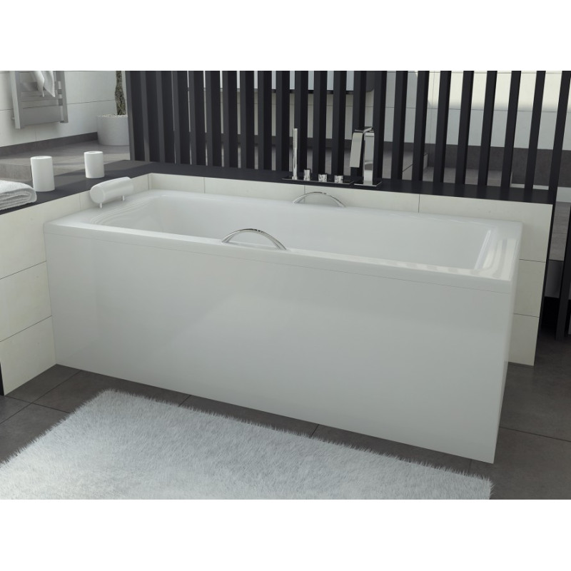 Besco wanna prostokątna Talia 120x70 z syfonem chrom i nóżkami