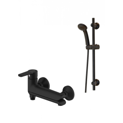 Nowoczesna bateria łazienkowa YO! czarna z zestawem prysznicowym - styl i funkcjonalność