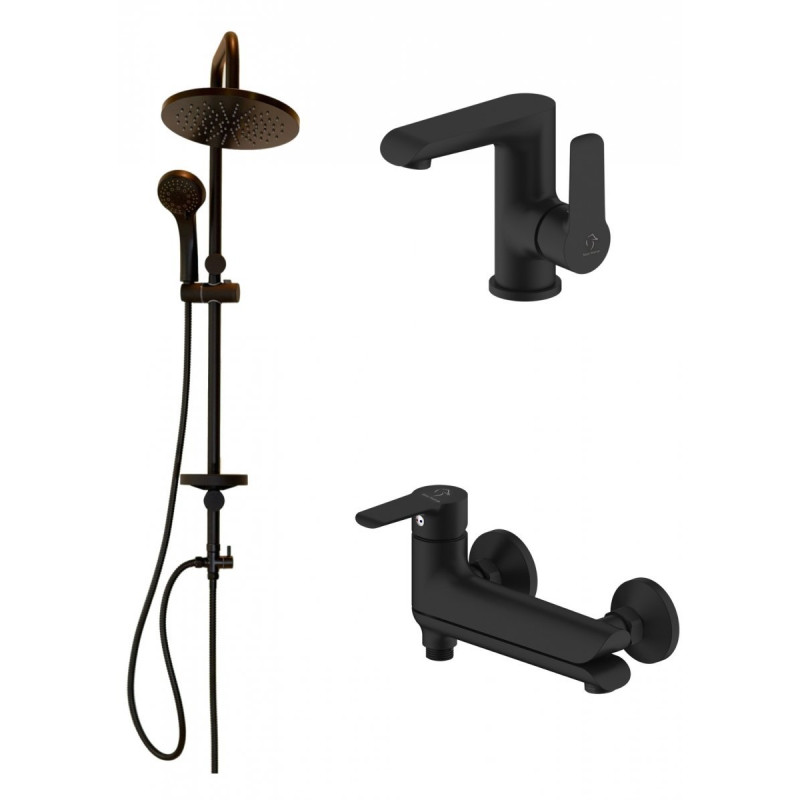 Elegancki Zestaw Łazienkowy YO! Premium w Głębokiej Czerni