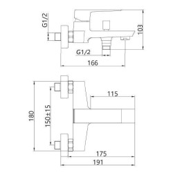 Czarna Bateria Wannowa Paros Premium BW-09-004 - Elegancja i Styl dla Twojej Łazienki