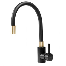 Elastyczna Bateria Zlewozmywakowa Clever Rea - Styl i Funkcjonalność w Czarno-Złotym Wydaniu