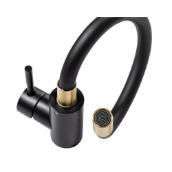 Elastyczna Bateria Zlewozmywakowa Clever Rea - Styl i Funkcjonalność w Czarno-Złotym Wydaniu