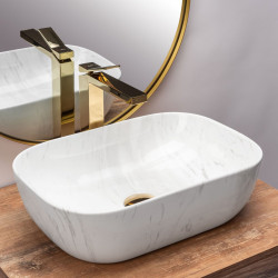 Elegancka Bateria Umywalkowa Duet Złota Wysoka do Twojej Łazienki!