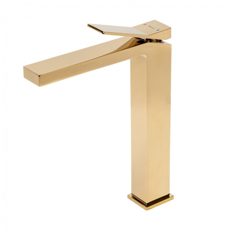 Elegancka Bateria Umywalkowa Duet Złota Wysoka do Twojej Łazienki!