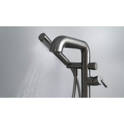 Titanowa Elegancja - Bateria Wannowa Wolnostojąca z Prysznicem, Mosiądz Premium