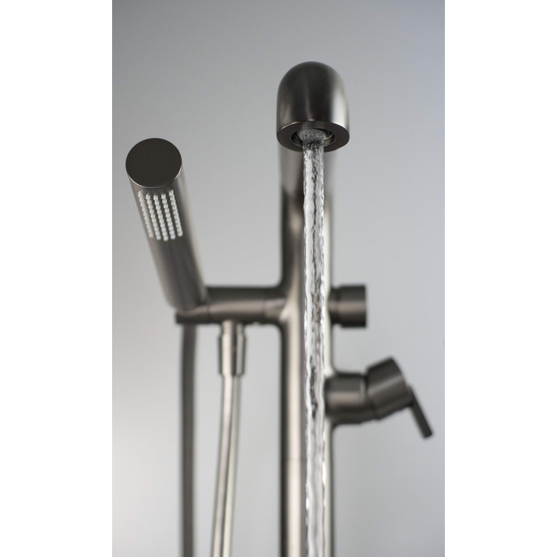 Deante Silia bateria wannowa wolnostojąca titanium