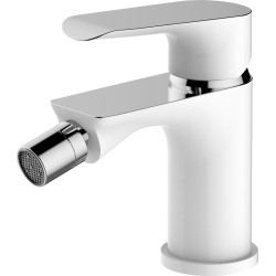 Laveo Alea bateria bidetowa stojąca biała/chrom