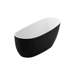 Comfort wanna owalna 175x75 cm wolnostojąca, biały połysk/czarny połysk