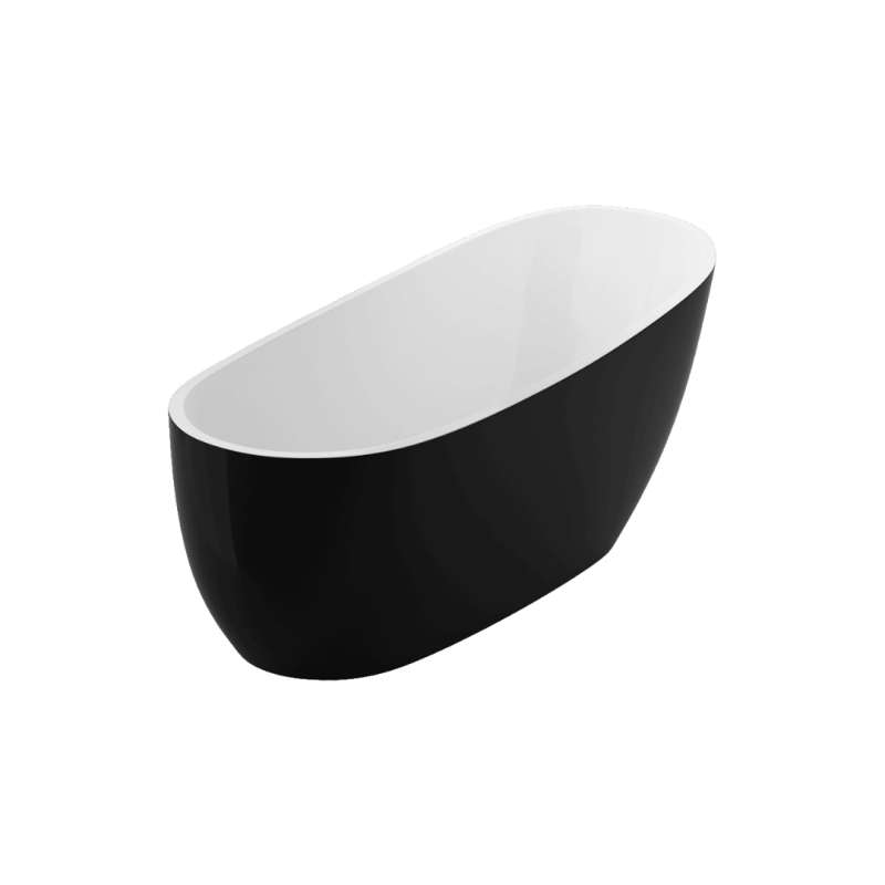 Comfort wanna owalna 175x75 cm wolnostojąca, biały połysk/czarny połysk