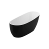 Comfort wanna owalna 175x75 cm wolnostojąca, biały połysk/czarny połysk