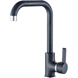 LENA BKU 765D Czarna Bateria Granitowa z Ruchomą Wylewką - Nowoczesna Elegancja dla Twojej Kuchni