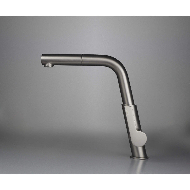 Kuchenna bateria 253mm Titanium z wyciąganą obrotową wylewką i ruchomym aeratorem