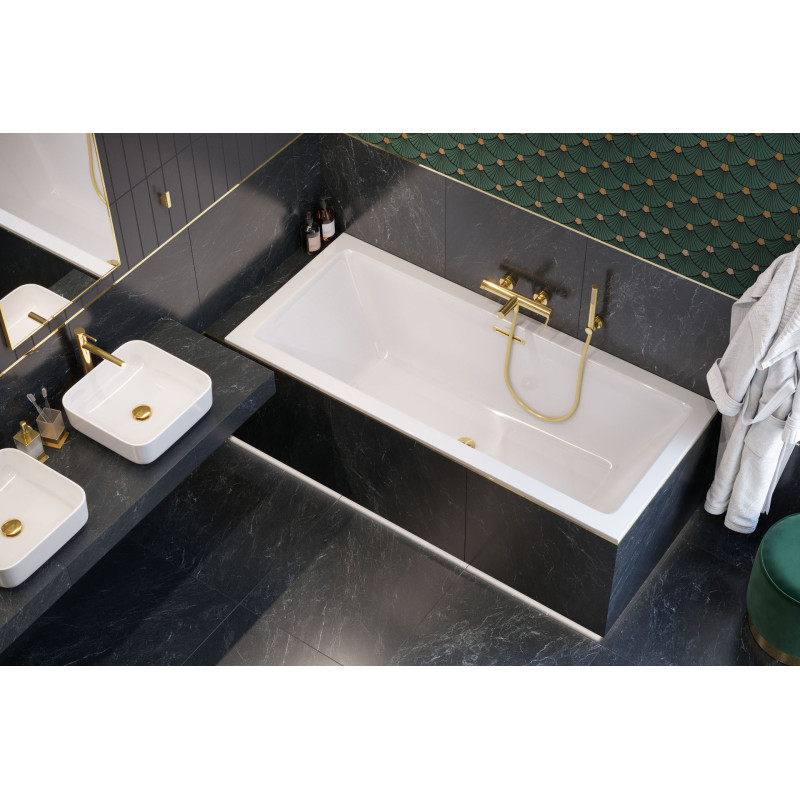 Heaven Slim wanna prostokątna 170x75 cm, biały połysk