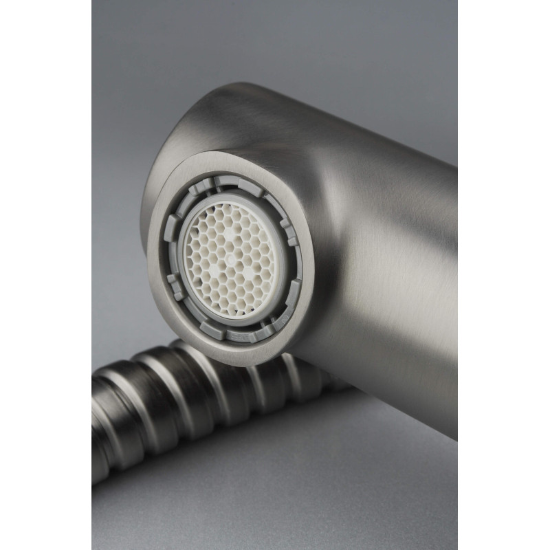 Kuchenna bateria 253mm Titanium z wyciąganą obrotową wylewką i ruchomym aeratorem