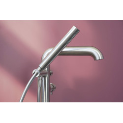 Deante Silia bateria wannowa wolnostojąca stal szczotkowana